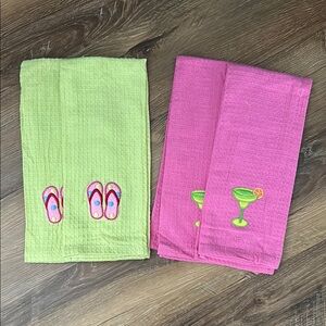 Colorful Kitchen Towels with Fun Embroidery